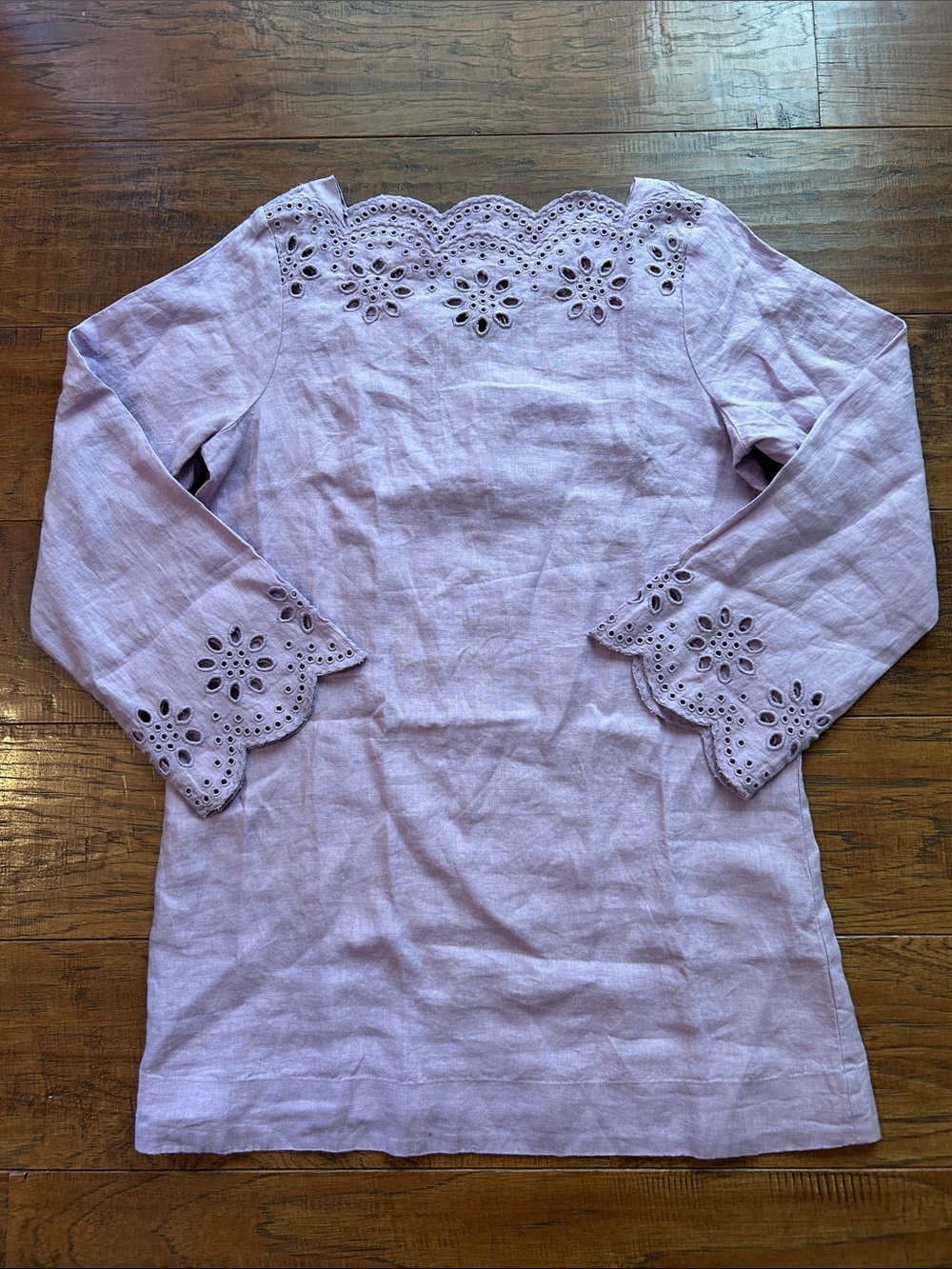 Scallop-trim eyelet popover dress - Picture 5 of 6